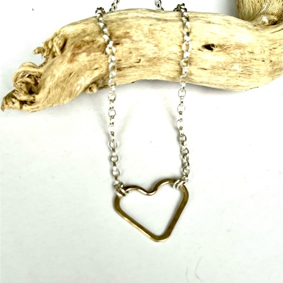 NWT Heart charm choker necklace, 15” long. 4 variants available. Gold filled - Picture 9 of 10